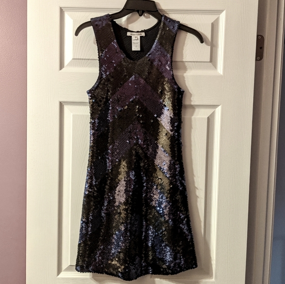alice and olivia navy sequin dress Alice + Olivia Sequin Check Shift Dress in Navy Blue
